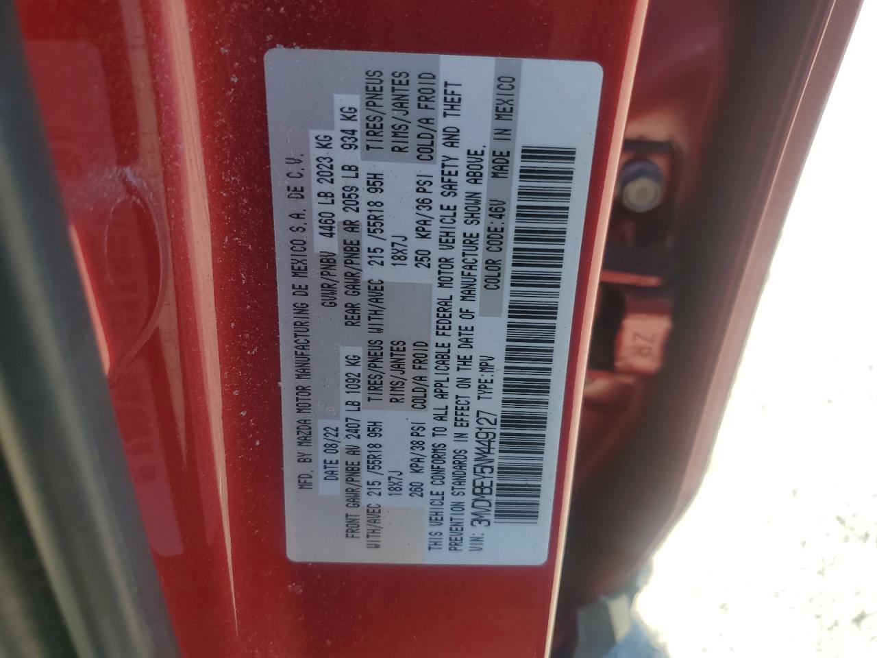 2022 Mazda Cx-30 Premium Plus VIN: 3MVDMBEY5NM449127 Lot: 87474865