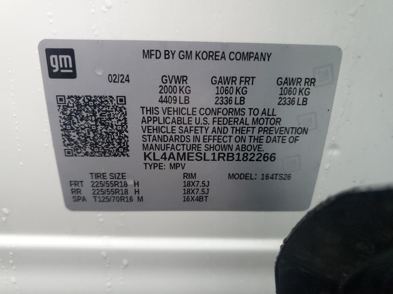 2024 Buick Encore Gx Sport Touring VIN: KL4AMESL1RB182266 Lot: 90617445