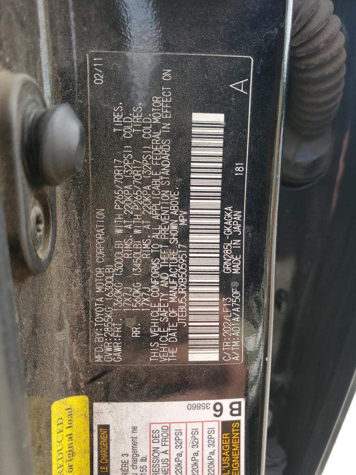 2011 Toyota 4Runner Sr5 VIN: JTEBU5JRXB5059517 Lot: 82563065