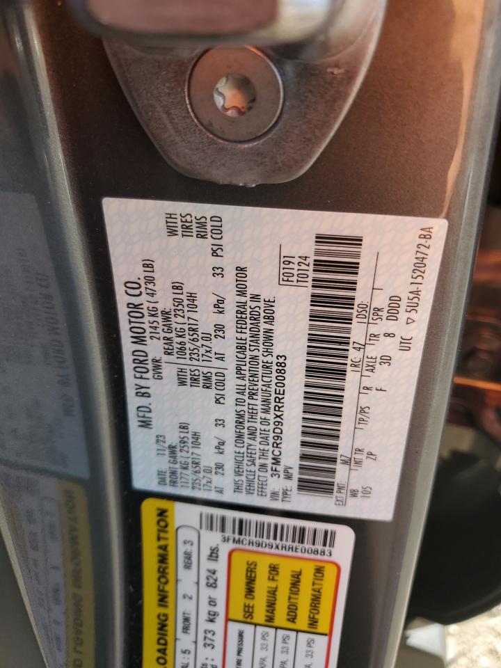 2024 Ford Bronco Sport Badlands VIN: 3FMCR9D9XRRE00883 Lot: 86112405