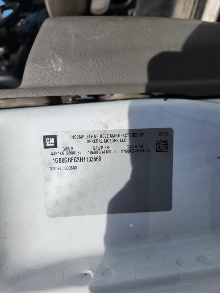 2017 Chevrolet Express Utility / Service Truck VIN: 1GB0GRFG3H1103668 Lot: 90020885