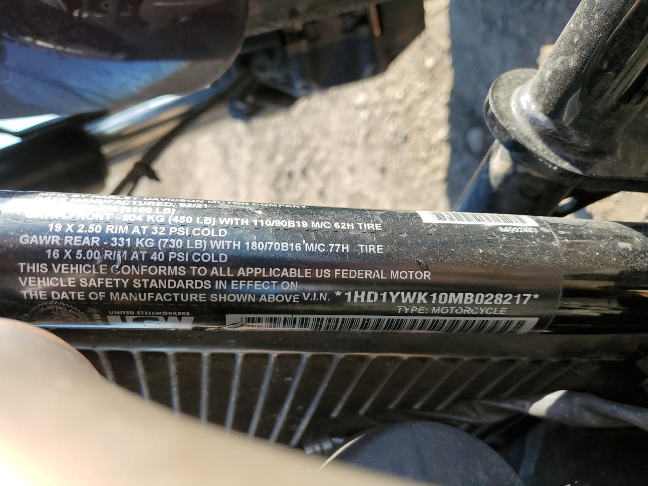 2021 Harley-Davidson Fxlrs VIN: 1HD1YWK10MB028217 Lot: 90085745