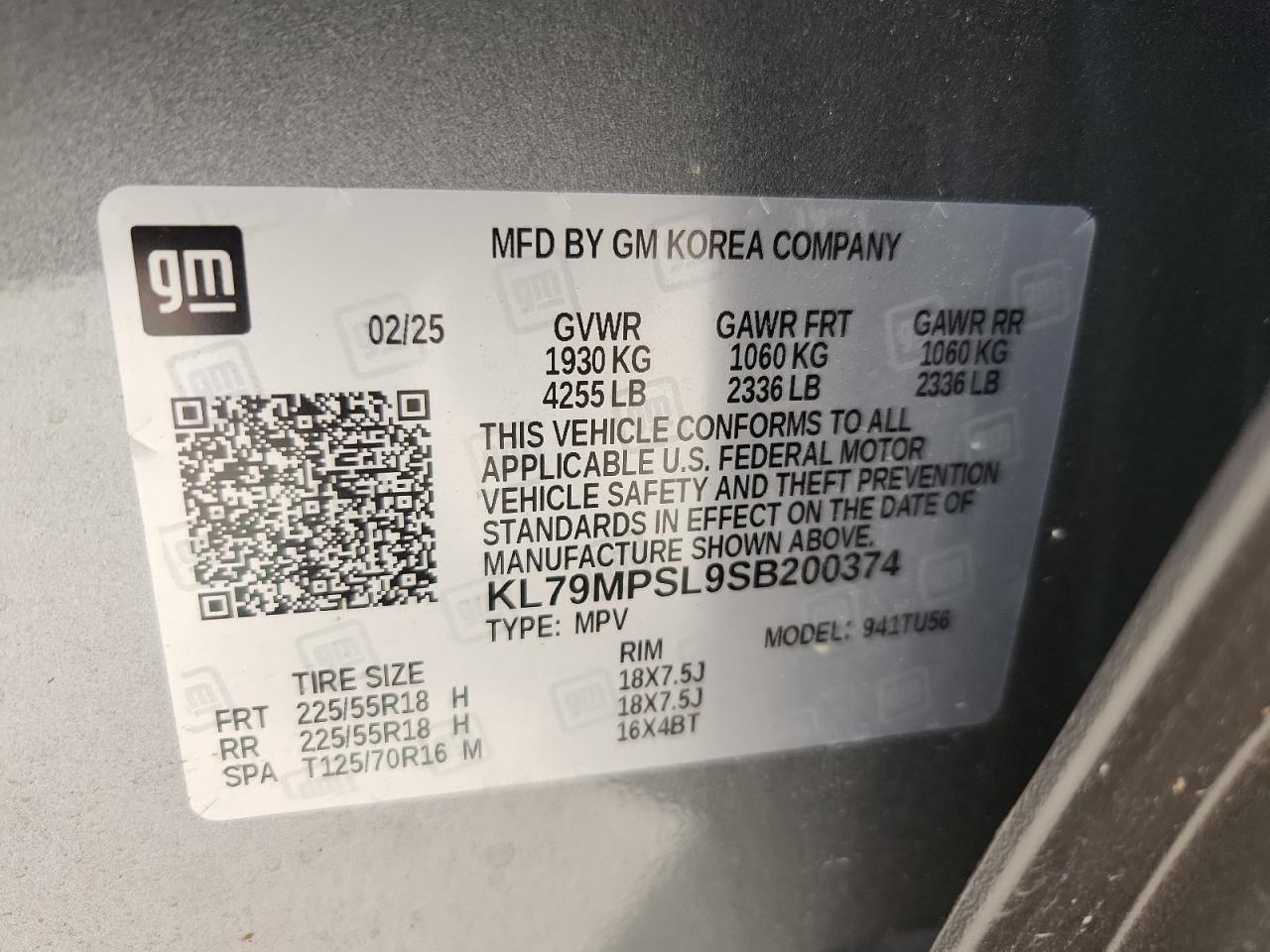 2025 Chevrolet Trailblazer Lt VIN: KL79MPSL9SB200374 Lot: 81968215