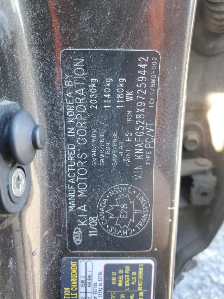 2009 Kia Rondo Base VIN: KNAFG528X97259442 Lot: 84961815