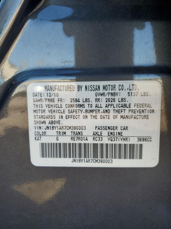 2012 Infiniti M37 X VIN: JN1BY1AR7CM390003 Lot: 82330875