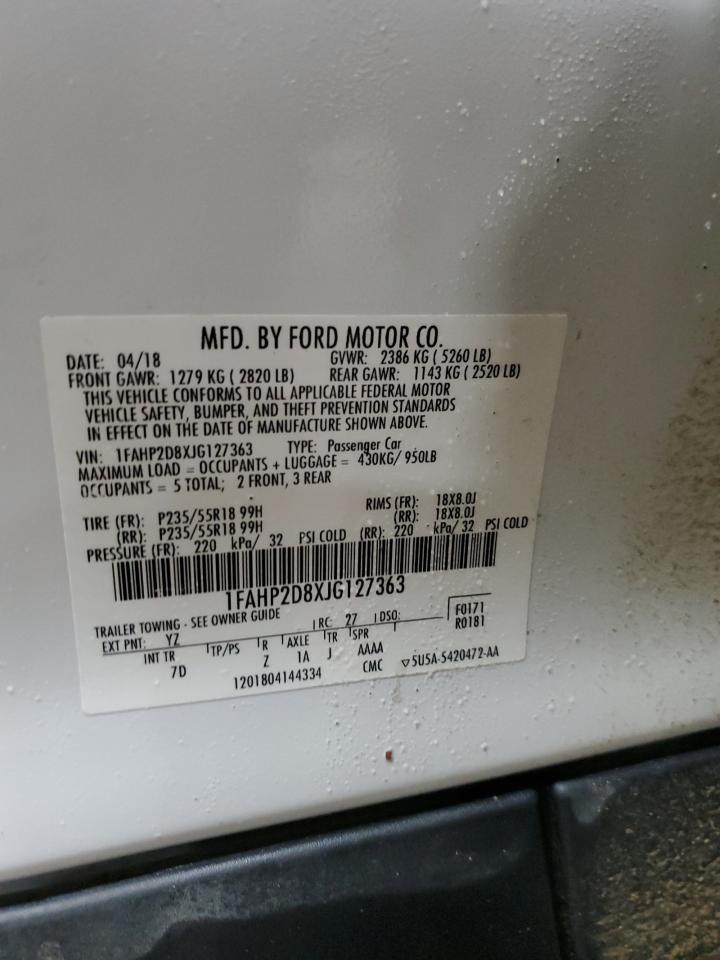 2018 Ford Taurus Se VIN: 1FAHP2D8XJG127363 Lot: 84399815