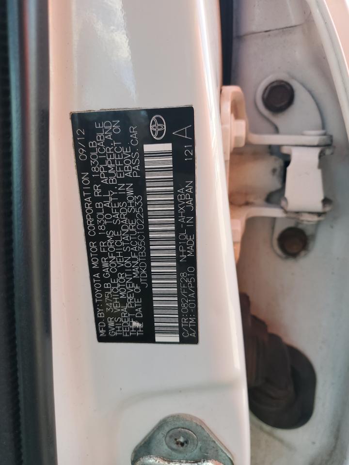 2012 Toyota Prius C VIN: JTDKDTB35C1022533 Lot: 81858215