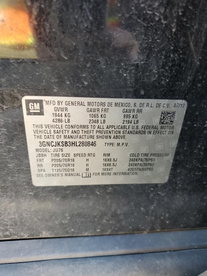 2017 Chevrolet Trax Ls VIN: 3GNCJKSB3HL280846 Lot: 85486015