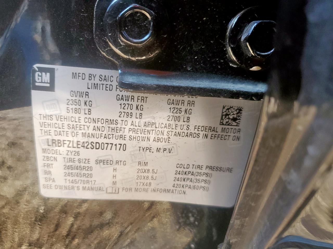 2025 Buick Envision Sport Touring VIN: LRBFZLE42SD077170 Lot: 84065595