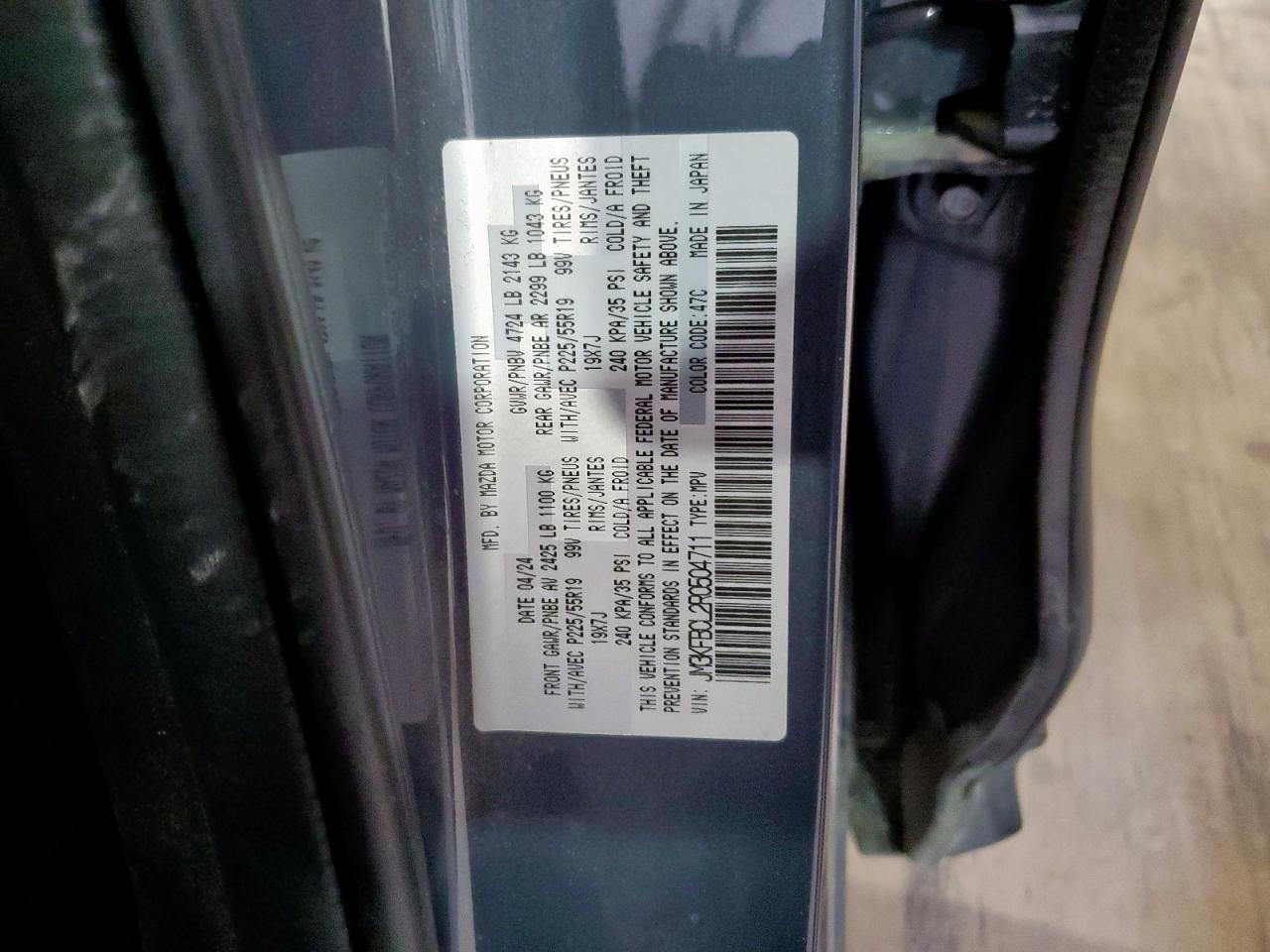 2024 Mazda Cx-5 Preferred VIN: JM3KFBCL2R0504711 Lot: 85361965