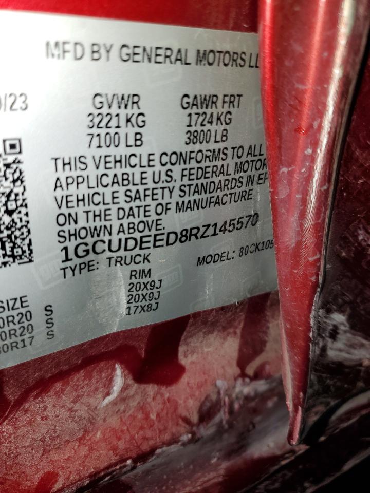 2024 Chevrolet Silverado K1500 Rst VIN: 1GCUDEED8RZ145570 Lot: 86411005