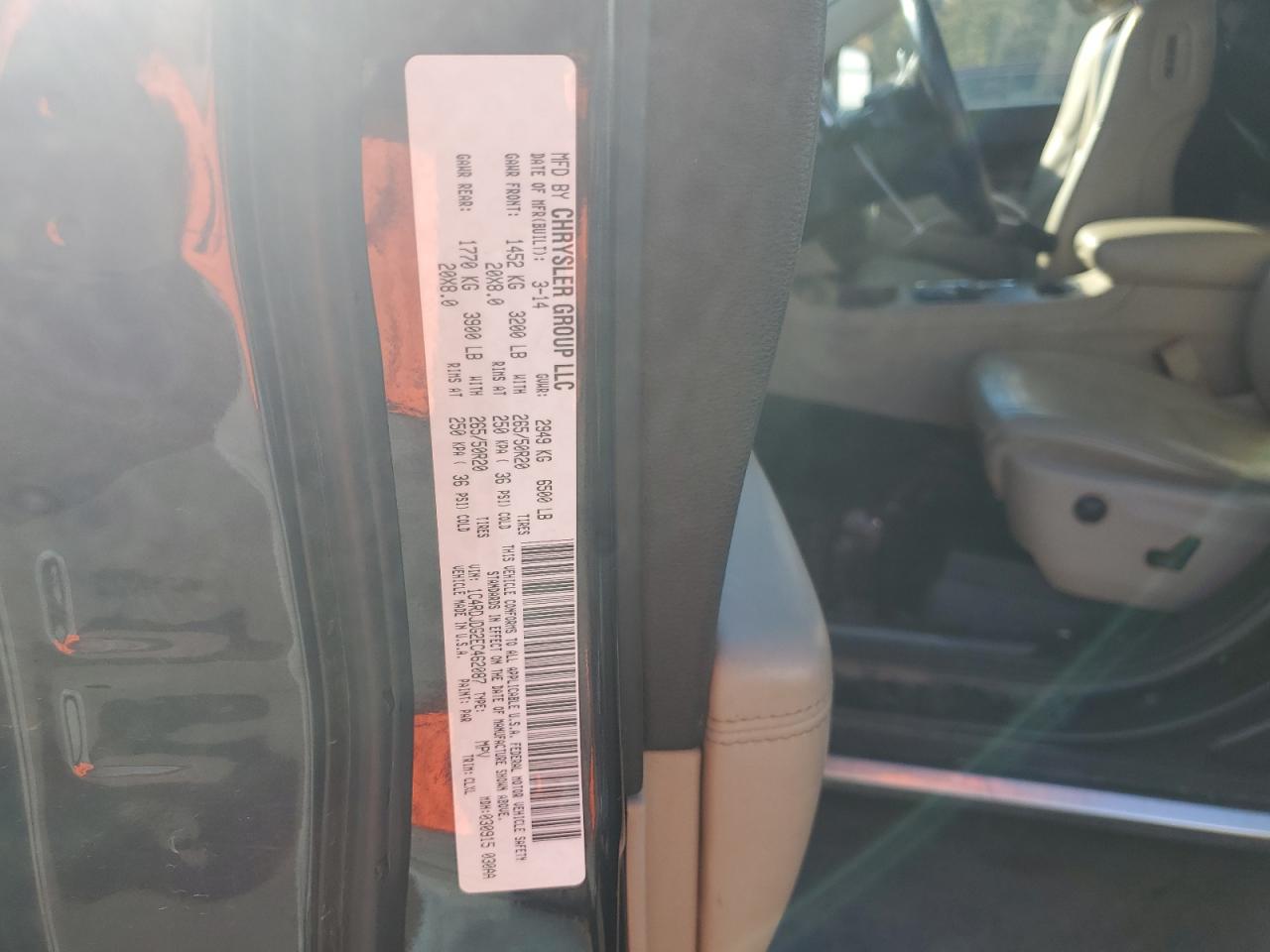 2014 Dodge Durango Limited VIN: 1C4RDJDG2EC462087 Lot: 85268335