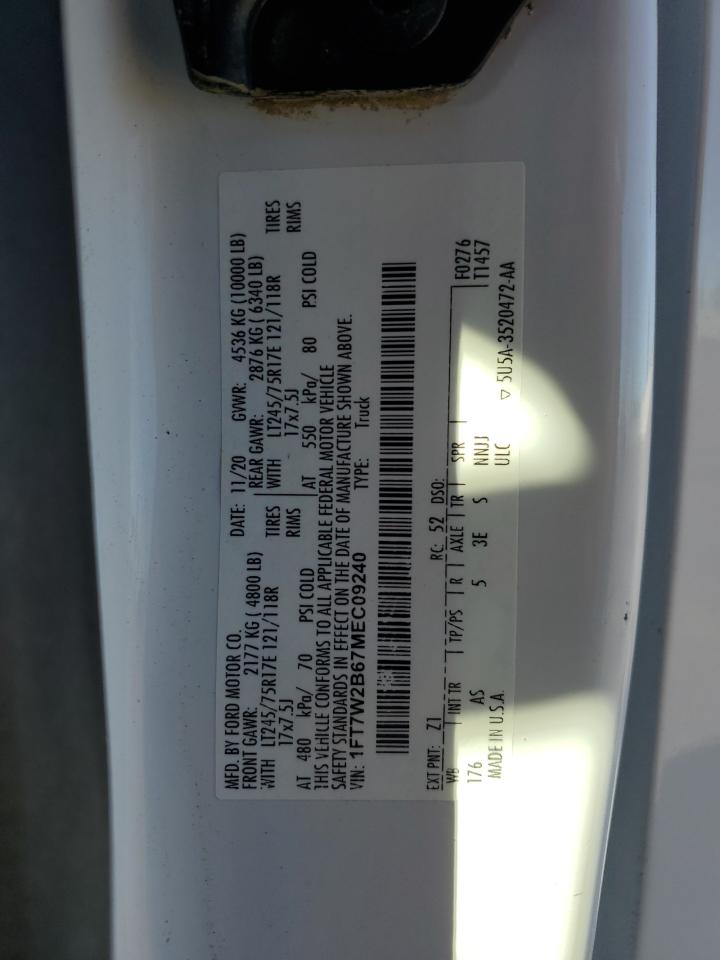 2021 Ford F250 Super Duty VIN: 1FT7W2B67MEC09240 Lot: 82597665