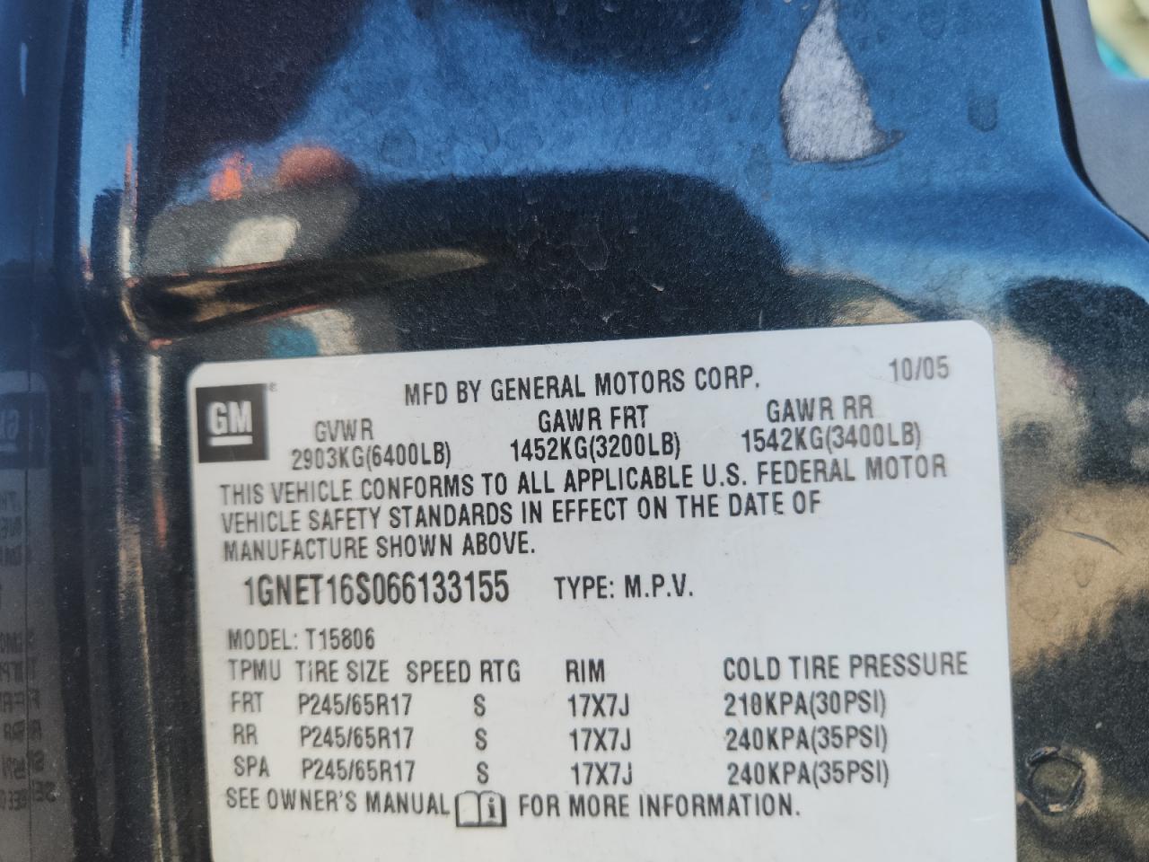2006 Chevrolet Trailblazer Ext Ls VIN: 1GNET16S066133155 Lot: 84800415