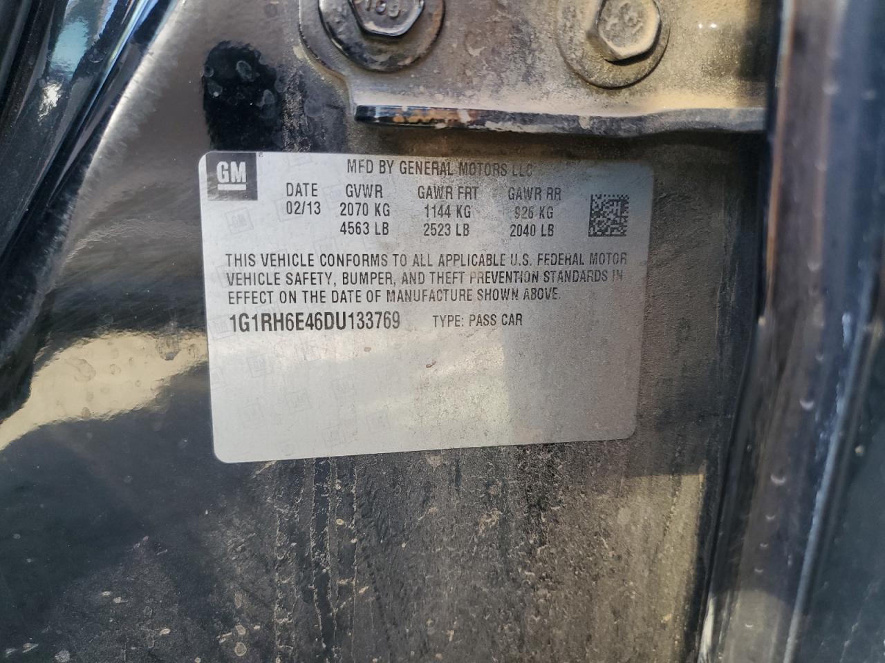 2013 Chevrolet Volt VIN: 1G1RH6E46DU133769 Lot: 85900145