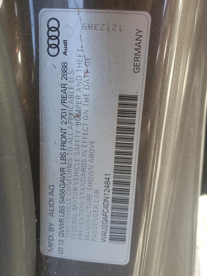 2013 Audi A7 Prestige VIN: WAU2GAFC4DN124841 Lot: 86273555