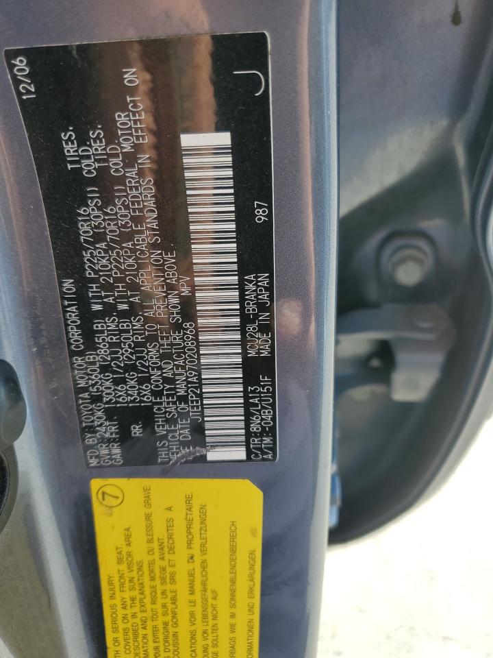2007 Toyota Highlander Sport VIN: JTEEP21A970208968 Lot: 86174465
