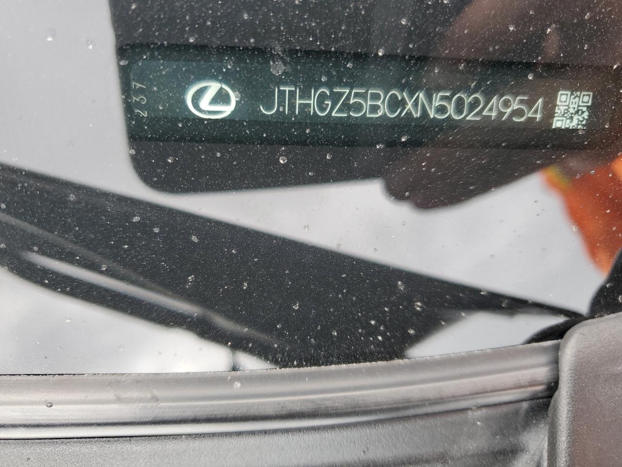 2022 Lexus Rc 350 Base VIN: JTHGZ5BCXN5024954 Lot: 84653505