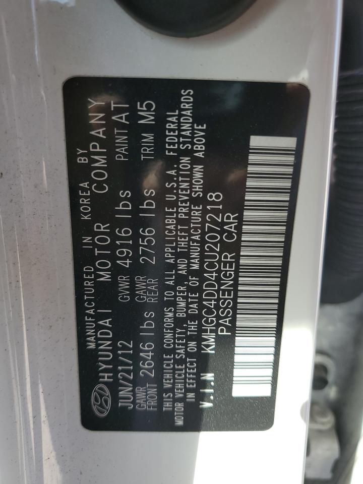 2012 Hyundai Genesis 3.8L VIN: KMHGC4DD4CU207218 Lot: 82463895