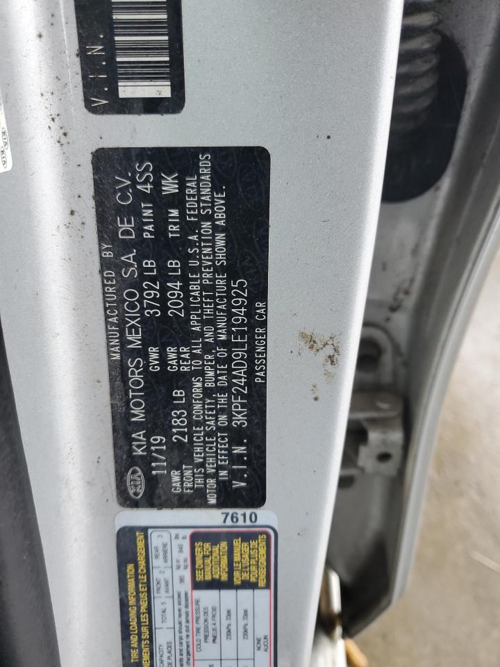 2020 Kia Forte Fe VIN: 3KPF24AD9LE194925 Lot: 90296355