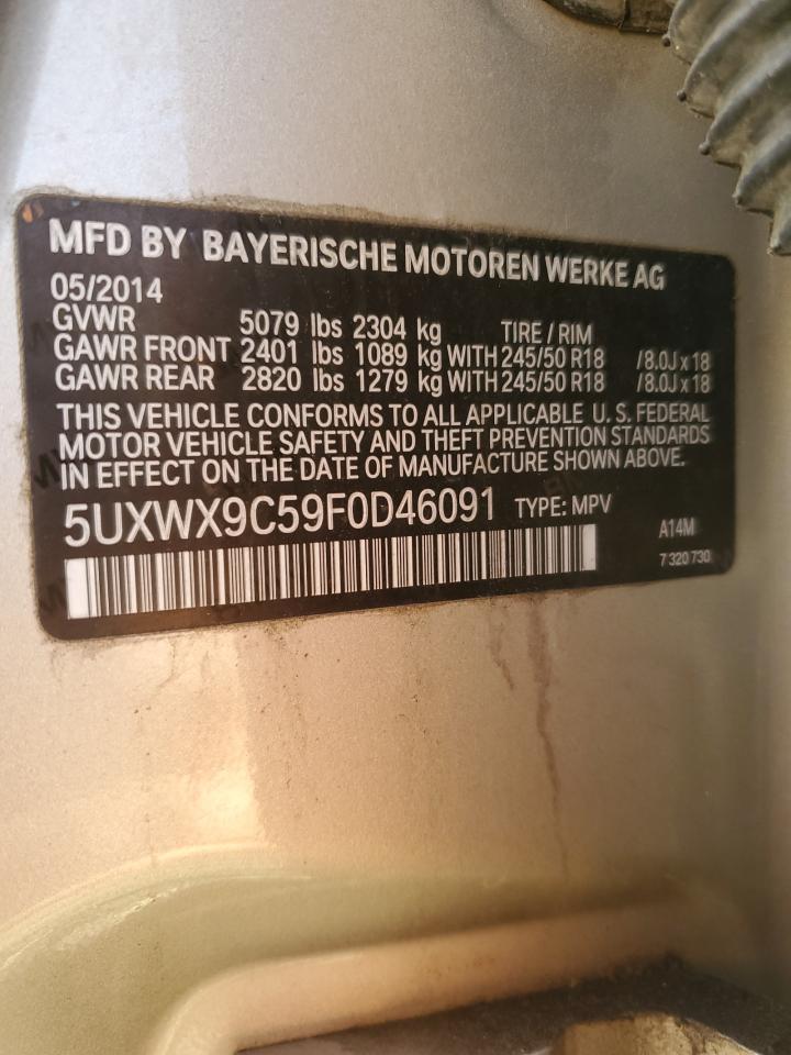 2015 BMW X3 xDrive28I VIN: 5UXWX9C59F0D46091 Lot: 82504255