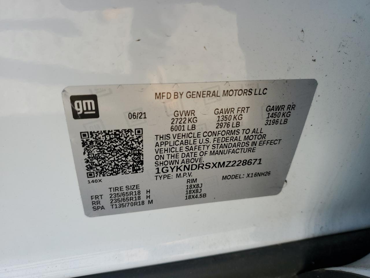 2021 Cadillac Xt5 Premium Luxury VIN: 1GYKNDRSXMZ228671 Lot: 87361635