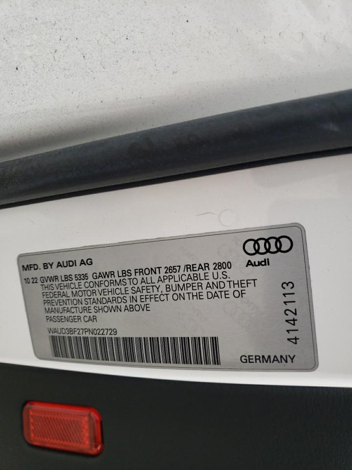2023 Audi A6 Premium VIN: WAUD3BF27PN022729 Lot: 85900735