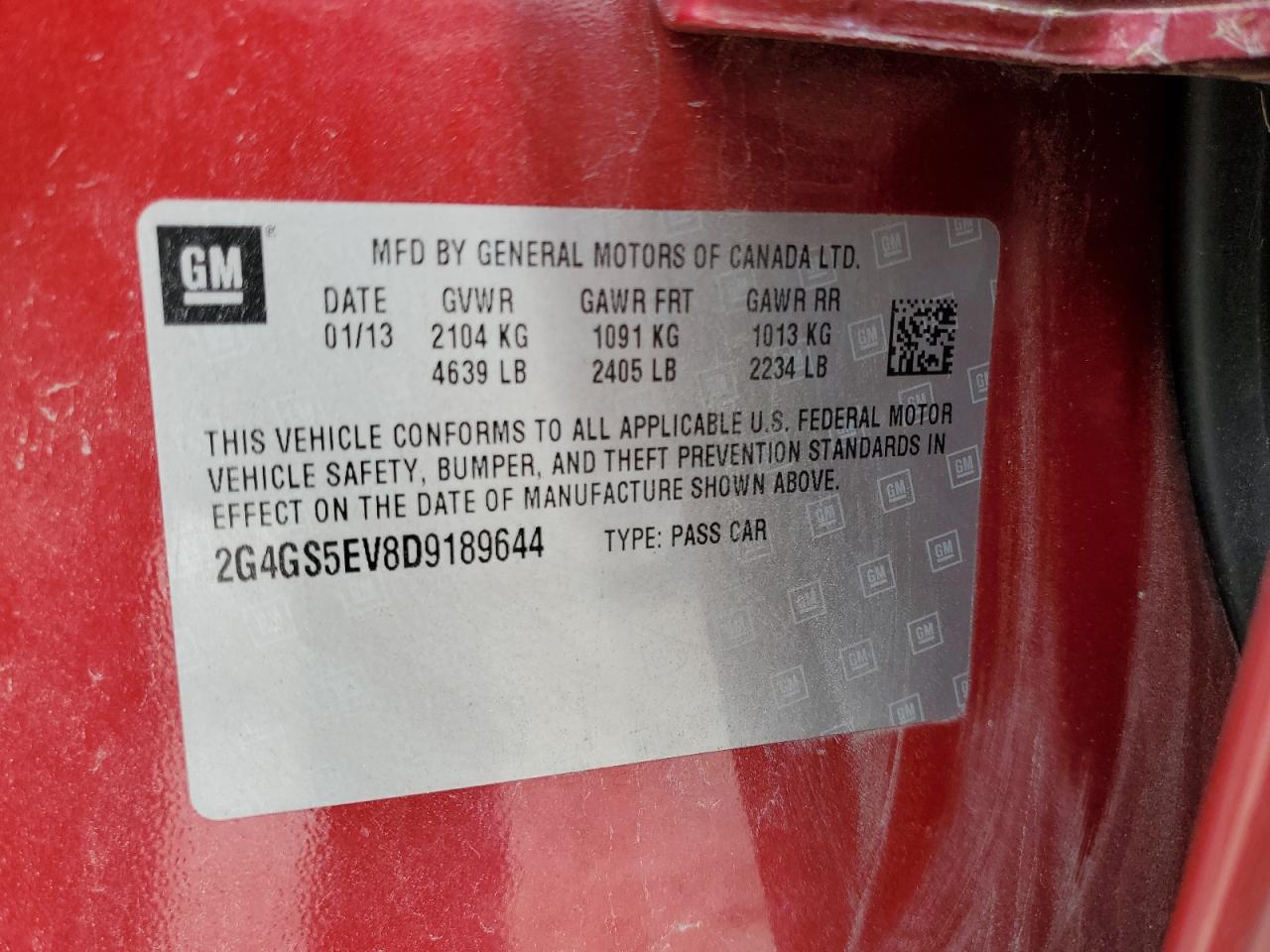 2013 Buick Regal Premium VIN: 2G4GS5EV8D9189644 Lot: 84521935