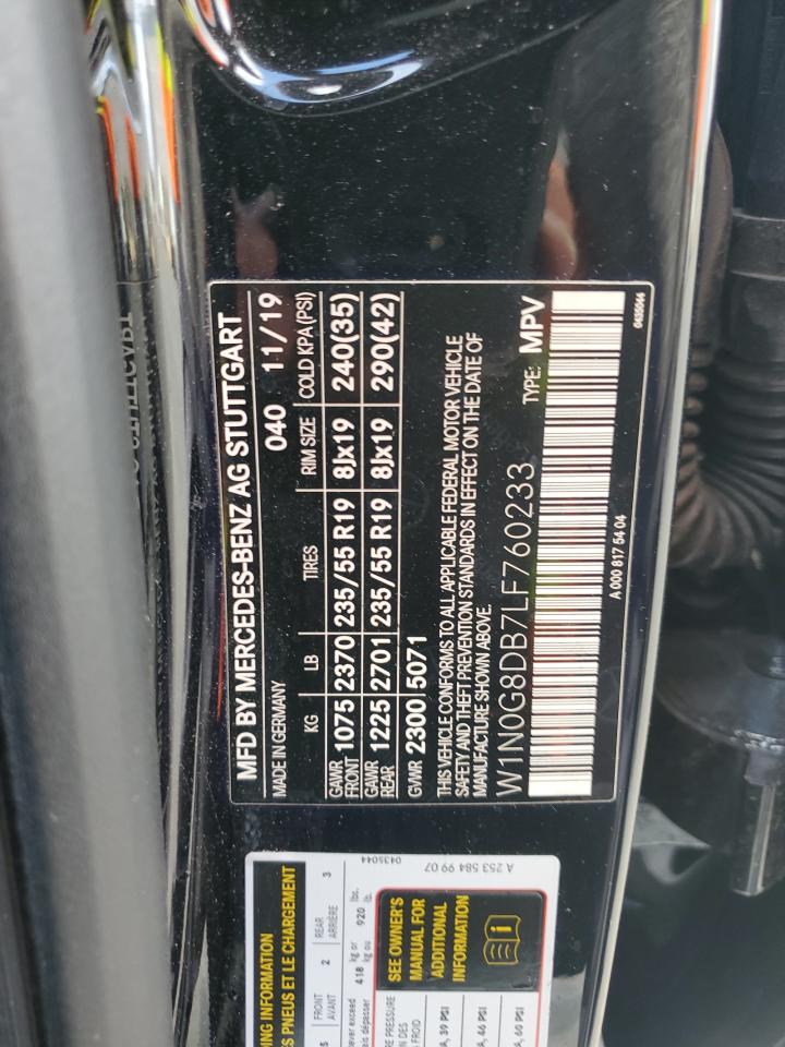 2020 Mercedes-Benz Glc 300 VIN: W1N0G8DB7LF760233 Lot: 82405725