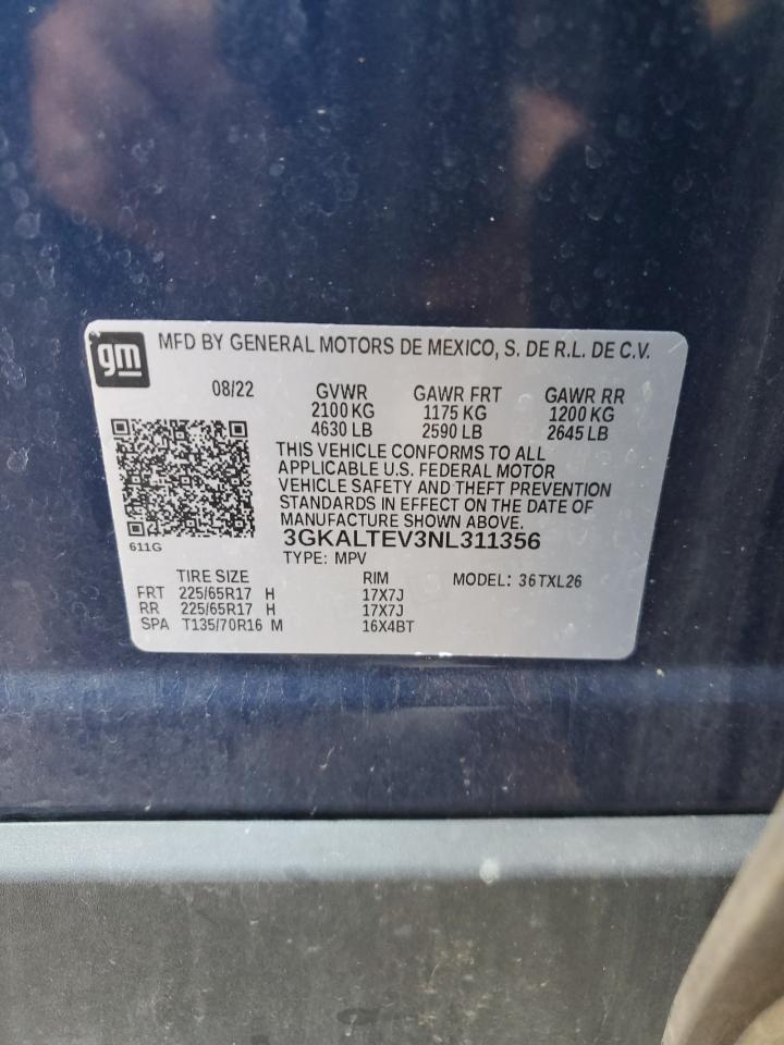 2022 GMC Terrain Sle VIN: 3GKALTEV3NL311356 Lot: 82724445