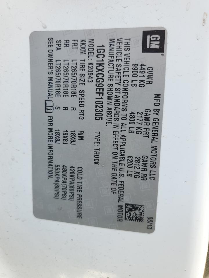 2014 Chevrolet Silverado K2500 Heavy Duty Lt VIN: 1GC1KXCG9EF102305 Lot: 85853395