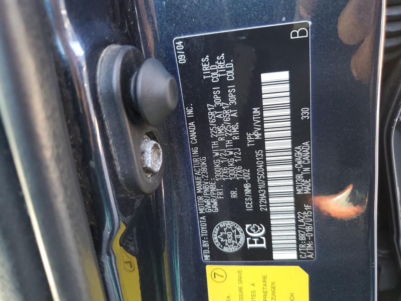 2005 Lexus Rx 330 VIN: 2T2HA31U75C040135 Lot: 84578315