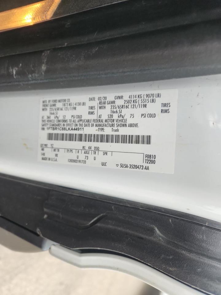 2020 Ford Transit Delivery Van VIN: 1FTBR1C88LKA44911 Lot: 90293525