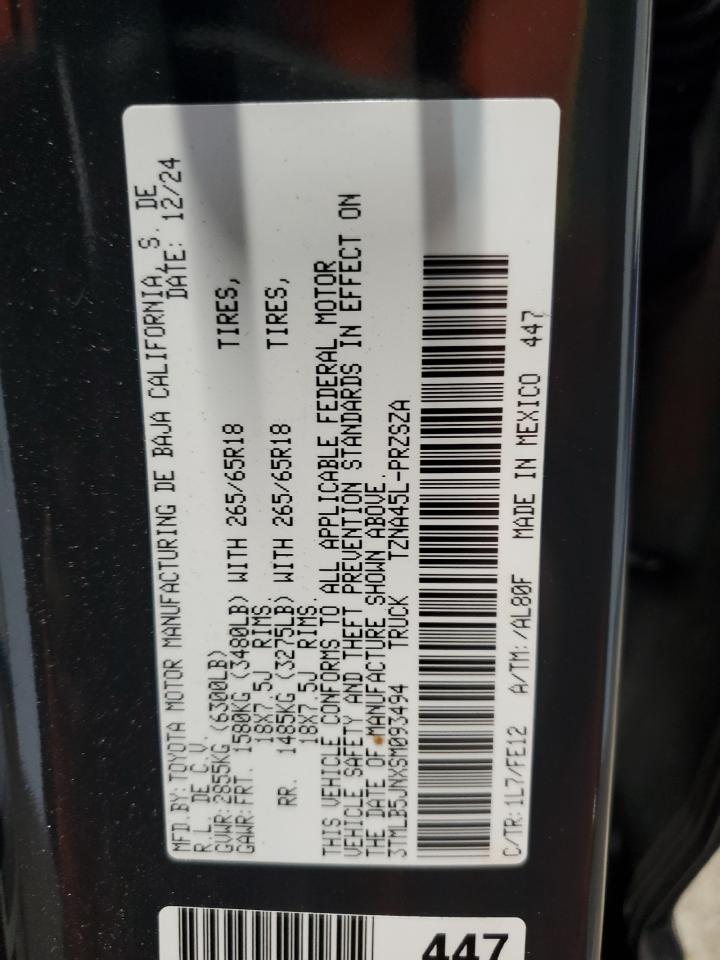 2025 Toyota Tacoma Double Cab VIN: 3TMLB5JNXSM093494 Lot: 82355305