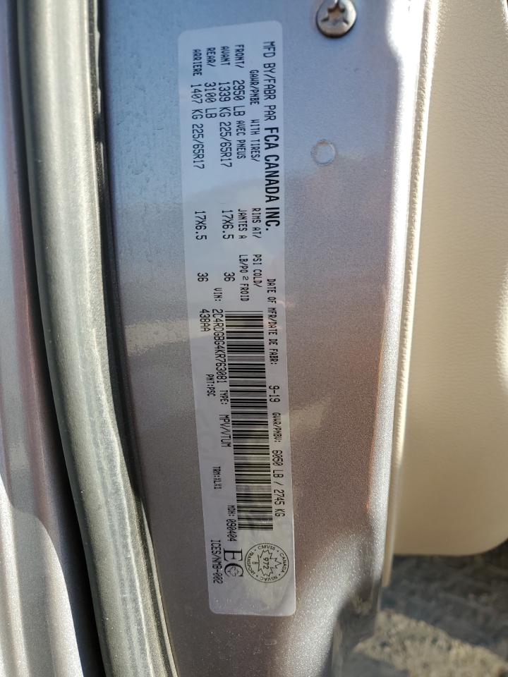 2019 Dodge Grand Caravan Se VIN: 2C4RDGBG4KR763081 Lot: 86089245