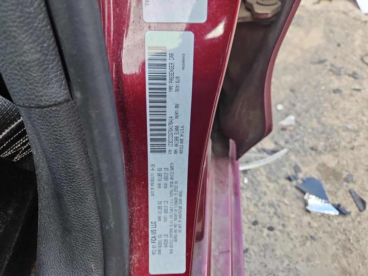 2016 Chrysler 200 S VIN: 1C3CCCDG7GN176414 Lot: 89715845