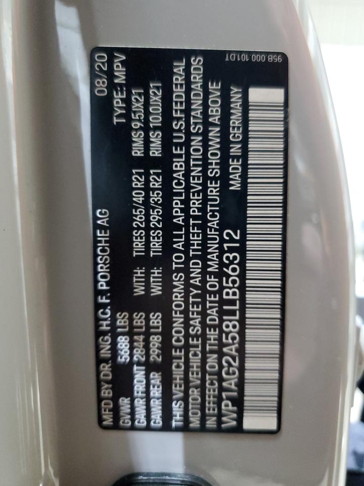 2020 Porsche Macan Gts VIN: WP1AG2A58LLB56312 Lot: 87073345