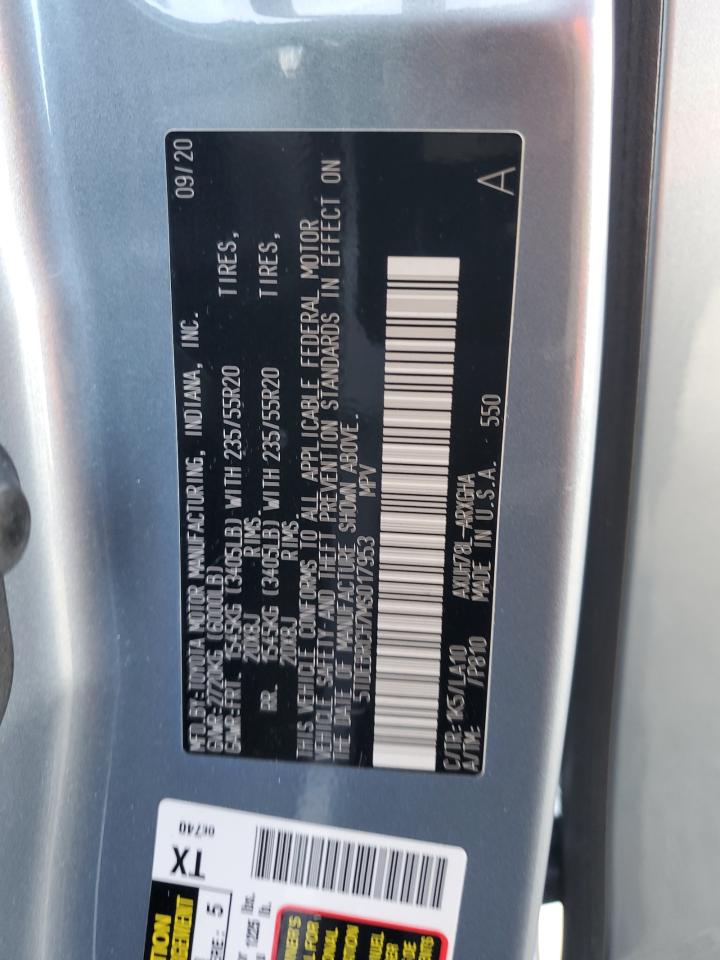 2021 Toyota Highlander Hybrid Platinum VIN: 5TDEBRCH7MS017953 Lot: 82007845