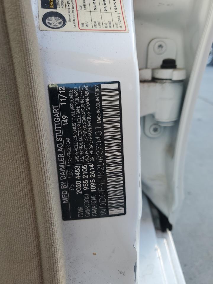 2013 Mercedes-Benz C 250 VIN: WDDGF4HB2DR270431 Lot: 90859425