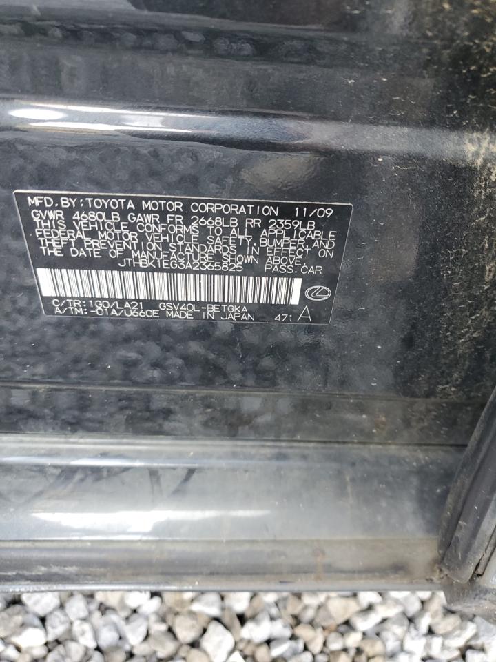 2010 Lexus Es 350 VIN: JTHBK1EG3A2365825 Lot: 84627975