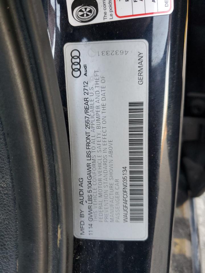 2015 Audi A6 Premium Plus VIN: WAUGFAFC0FN035134 Lot: 82421435