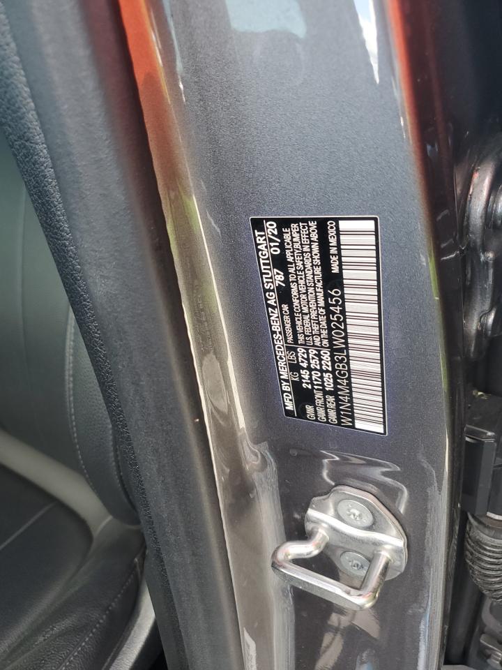 2020 Mercedes-Benz Glb 250 VIN: W1N4M4GB3LW025456 Lot: 86798375