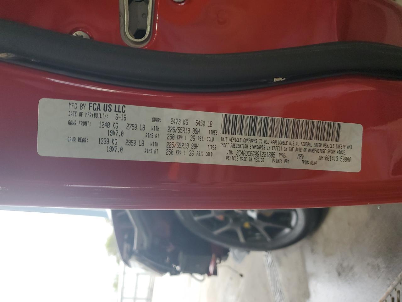 2016 Dodge Journey R/T VIN: 3C4PDCEG0GT221685 Lot: 85524345