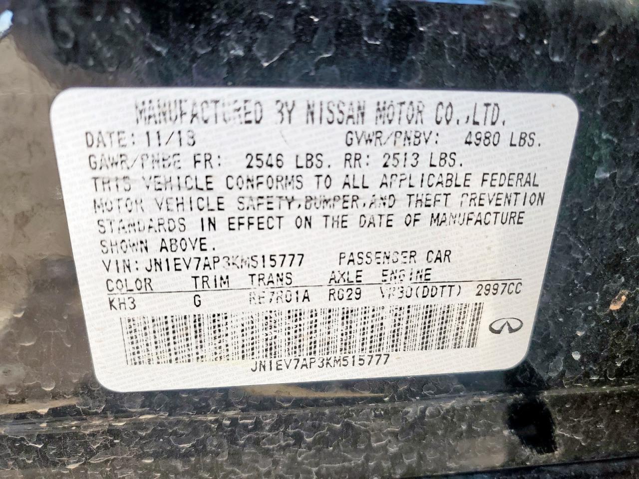 2019 Infiniti Q50 Luxe VIN: JN1EV7AP3KM515777 Lot: 90904765