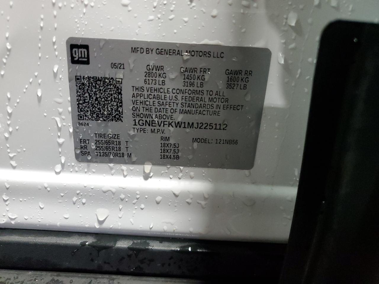 2021 Chevrolet Traverse Ls VIN: 1GNEVFKW1MJ225112 Lot: 86158265