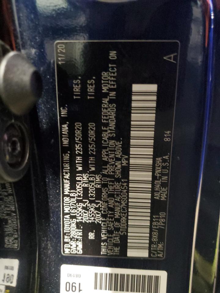 2021 Toyota Sienna Xse VIN: 5TDDRKEC7MS004541 Lot: 86852345