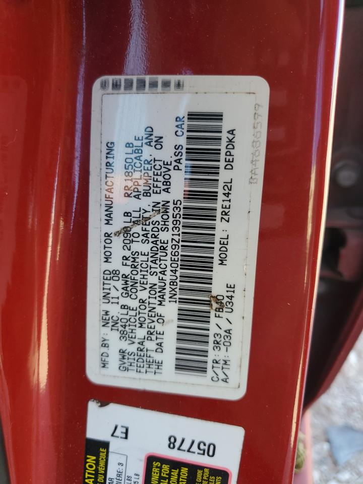 2009 Toyota Corolla Base VIN: 1NXBU40E69Z139535 Lot: 86278895