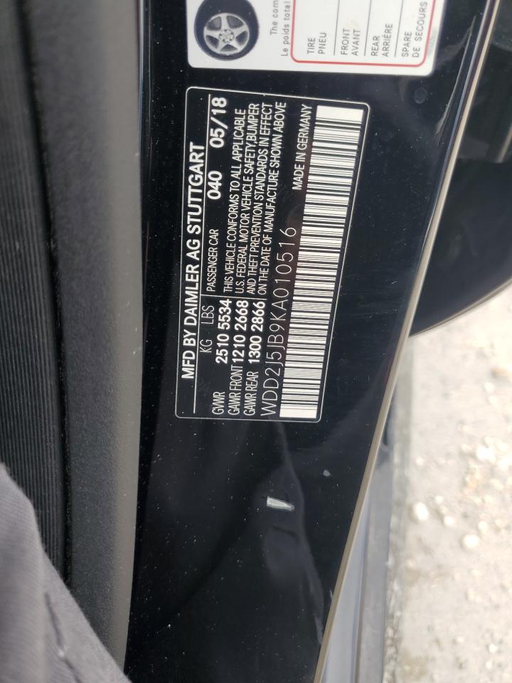 2019 Mercedes-Benz Cls 450 VIN: WDD2J5JB9KA010516 Lot: 86082695