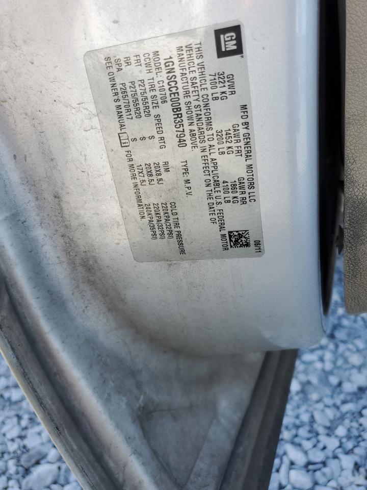 2011 Chevrolet Tahoe C1500 Ltz VIN: 1GNSCCE00BR357940 Lot: 84481775