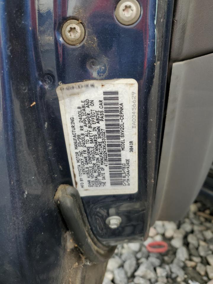 1999 Toyota Camry Ce VIN: 4T1BG22K3XU531027 Lot: 85349185